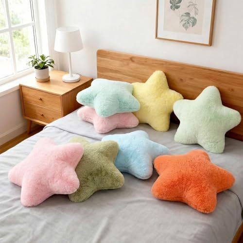 Beeveer 8 Pack Star Shaped Throw Pillow Plush Bulk Decorations, Classic