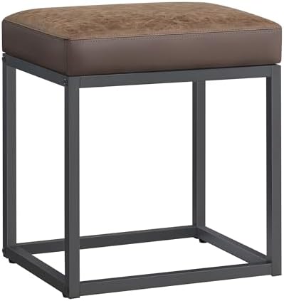 SONGMICS HOME Ottoman, Square Coffee Table, Reversible Top, Steel Frame