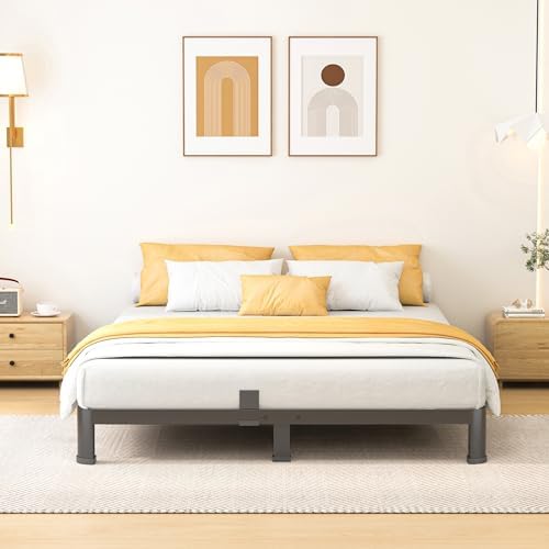 10 Inch Queen Size Metal Platform Bed Frame with Round Corners Leg