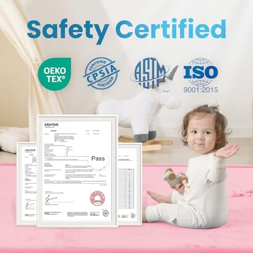 1.3" Thick Baby Play Mat for Floor,50x50 Padded Playpen Mat, Non-Slip