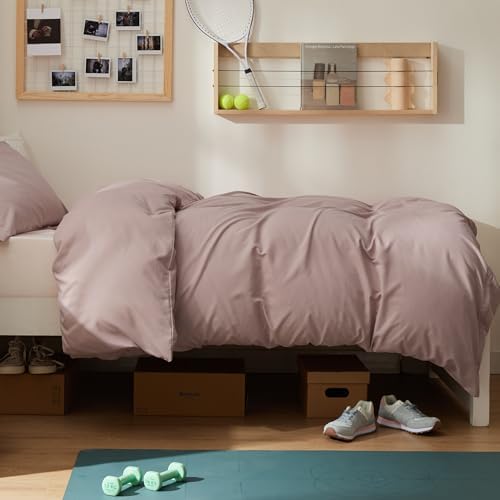 Bedsure Twin/Twin XL Duvet Cover, Double Brushed Bedding Set, Dusty Rose