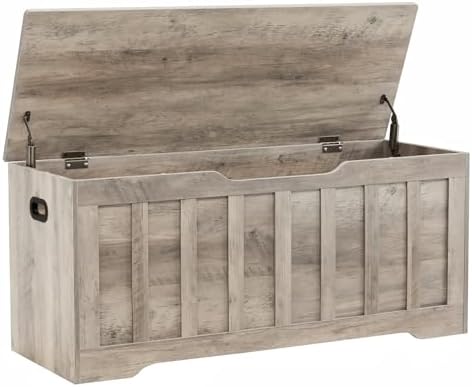 VANKILEY 43.3" Storage Chest Extra Large, Storage Bench.(Greige)