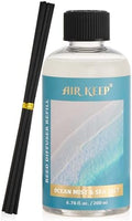 Airkeep Reed Diffuser Oil Refill with Diffuser Sticks, 6.76 Fl Oz(200ml) Ocean Mist&Sea Salt Scented Oils, Aroma Therapy, Home Fragrance & Air Freshener, Office Décor, Decoration
