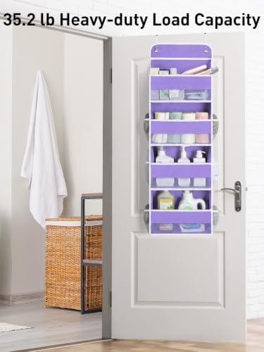 Yecaye Over the Door Organizer forNursery Closet 35.2lbs Load Purple 4 Tier