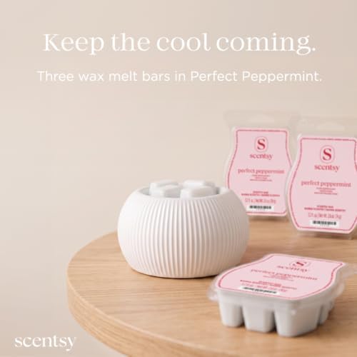 Scentsy Wax Melts, Perfect Peppermint 3 Bar Set, Paraffin Wax, 7.8 oz