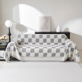 MEETSKY Oversized Couch Cover for Dogs Washable, Jacquard Couch Covers for 3 Cushion Couch Sofa, Sofa Slipcover for Sectional L Shape Chenille Throw Couch for Pets, 91" x 150", Grey Checkerboard