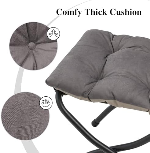15"(H) Folding Ottoman, Foldable Footrest Stool, Portable Small Foot Stool for Couch, Collapsible Foot Rest Ottoman for Sofa, Accent Padded Ottomans for Living Room, Bedroom, Dark Coffee