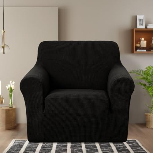 U-NICE HOME Stretch Recliner Chair Cover Armchair Slipcover, Black