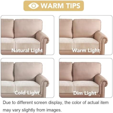 H.VERSAILTEX Velvet Stretch Couch Cushion Cover Plush Cushion Slipcover for Chair Loveseat Sofa Cushion Furniture Protector Seat Cushion Sofa Cover (2 Piece Medium Sofa Cushion Covers, Ivory)