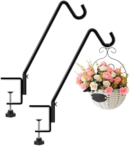 FEED GARDEN 2 Pack 14 Inch Deck Hook, Deck Bird Feeder Hanger, Applicable Deck Thickness 1 Inch-3 Inch