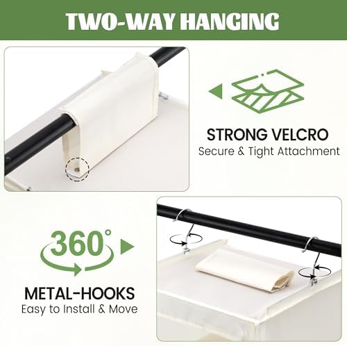 6-Shelf Weekly Clothes Organizer for Kids, Hanging Daily Closet Organization with 6 Side Pockets, Days of The Week Clothing Divider Storage for Boys and Girls (White)