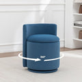 MINCETA Vanity Chair with Storage, 360° Swivel Accent Chair, Blue