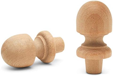 Small Wood Finials, 1-1/2 inch Wooden Finials for Crafting, DIY Décor, and Wooden Finial Crafts, Pack of 25, by Woodpeckers