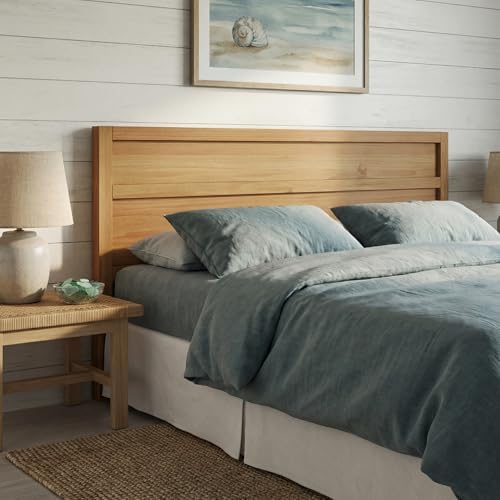 ComfIQ Serene Wood Panel Headboard with Clean-Line Design, King, Pine