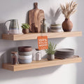 Homeforia 30 Inch Floating Shelves, High-End Solid Pine Wood, Set of 3