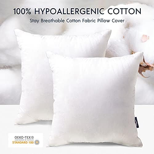 Phantoscope Throw Pillow Insert with 100% Cotton Cover, 20x20 Inch, 1 Pack