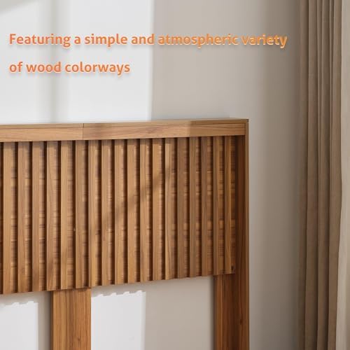 UEV Headboard with Light Elegant Wood Design (Wooden, Queen)