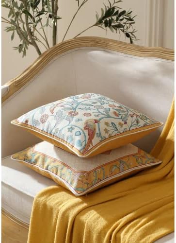 patdrea Designer French Vintage Throw Pillow Cover,18"x18"