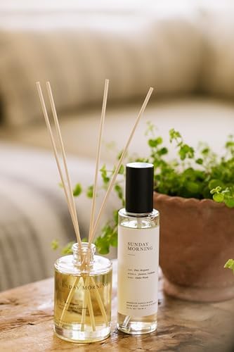 Brooklyn Candle Studio Sunday Morning Reed Diffuser, Pear & Amber, 3.7oz