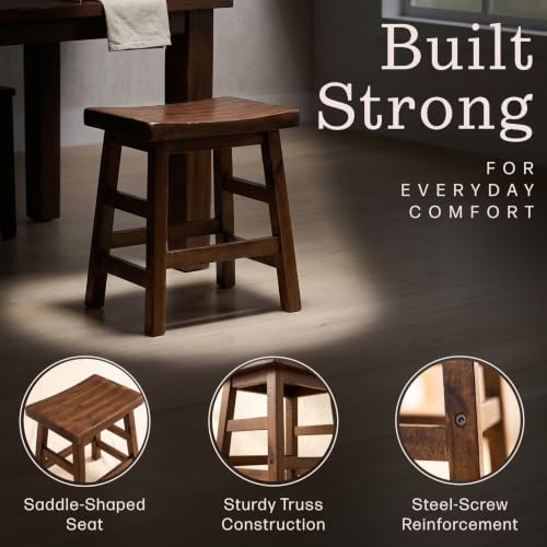 Alaterre Furniture Durango Solid Wood Rustic Single Bar Stool, Natural, 20”