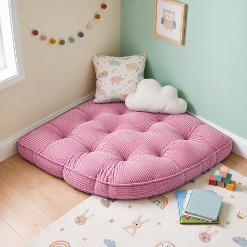 TOPCHANCES Large Corner Floor Cushion for Kids 39"x39", Soft Non-Slip Plush Floor Pillow, Playroom Reading Yoga Meditation Mat