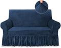 NICEEC Love Seat Couch Covers Loveseat Covers Universal Cover with Skirt