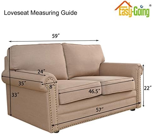 Easy-Going Stretch Loveseat Couch Covers Washable Natural