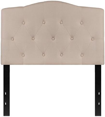 Flash Furniture Cambridge Tufted Upholstered Twin Size Headboard in Beige Fabric
