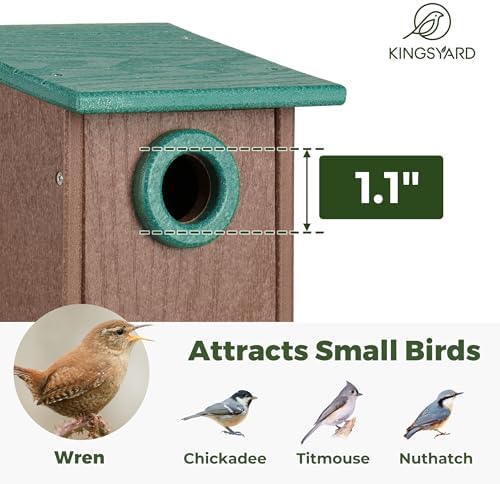 Kingsyard Wren Bird House with Predator Guard, Recycled Poly Lumber