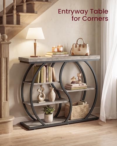 VASAGLE 39.4 Inchs Entryway Table, 5-Tier Console Table, Narrow Sofa Table