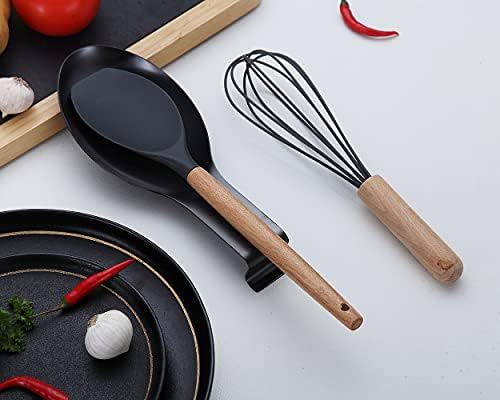 Matte Black Spoon Rest, Stainless Steel Spoon Holder for Stove Top, kitchen utensils Holder for Ladles, Tongs, Spatula, Stove Spoon Holder, Pot Lid Holder, Dishwasher Safe (1PC-9.5 Inch)