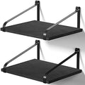 Love-KANKEI Deep Wide Floating Wall Shelves,Solid Wood,16.5"x12",Black