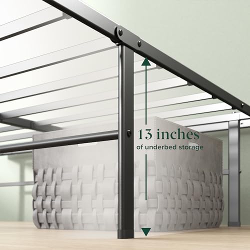 Zinus 14 Inch Rumi Metal Bed Frame, No Box Spring Needed, Black, Twin