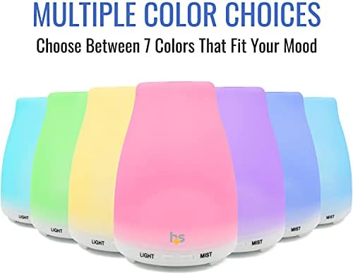HealthSmart Essential Oil Diffuser, Cool Mist Humidifier and Aromatherapy Diffuser with 150ML Tank Ideal for Small Rooms, Adjustable Timer and Mist Mode, White