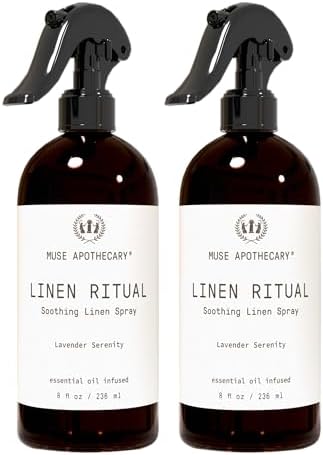 Muse Apothecary Linen Ritual - Aromatic, Soothing, and Relaxing Linen Spray for Bedding, Laundry and Fabric Spray Freshener - Infused with Aromatherapy Essential Oils - Lavender Serenity