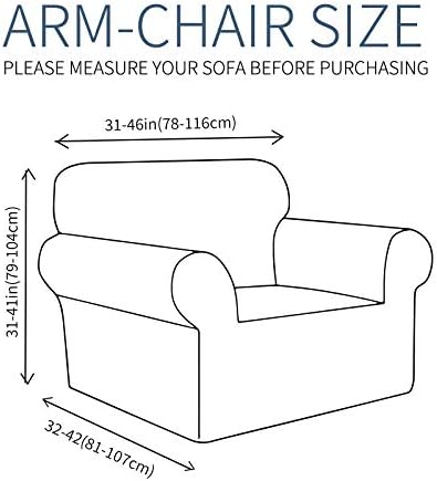 JIVINER Super Stretch Chair Slipcovers with Arms 1-Piece Jacquard Small Checks Living Room Armchair Covers Soft Anti Slip Sofa Couch Furniture Protector for Kids Pets (Navy Blue, Chair)