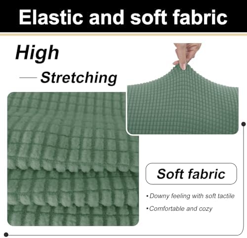 U-NICE HOME 3 Pieces Stretch Couch Cover Sofa Slipcover, Olive Green