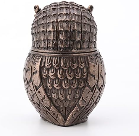 Veronese Design 3 3/8" Steampunk Owl Resin Figurine Secret Stash Box Cast Bronze Finish