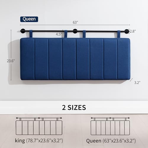 UEV Queen Headboard Only, Wall Mounted Hanging Upholstered Bed Head Board