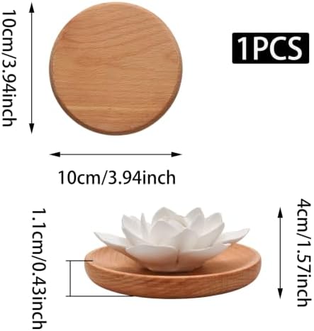 Lotus Flower Wooden Pallet Ceramic Essential Oil Mini Diffuser