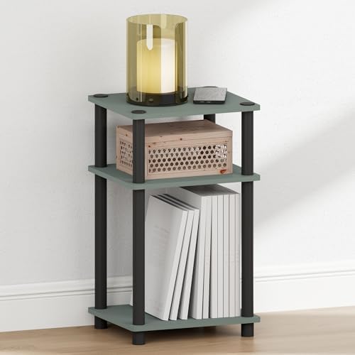 Furinno JUST Toolless 3-Tier Night Stand, Open Storage, Sage Green
