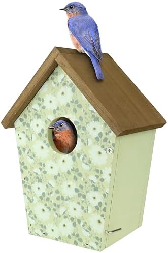Wild Wings Decorative Bluebird House Olive Blossoms, Green