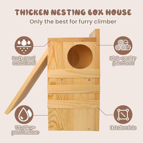 Large Squirrel Houses for Outside, Squirrel Nesting Box with Predator Guard
