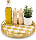 9-Inch Gold Lazy Susan Spice Organizer with Guard Rail