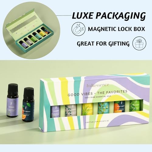 Folkulture Pure Essential Oil | Set of 6 Essential Oils for Diffuser for Home | Oil Diffuser Essential Oil | Summer Essential Oils for Candle Making - Lavender, Eucalyptus
