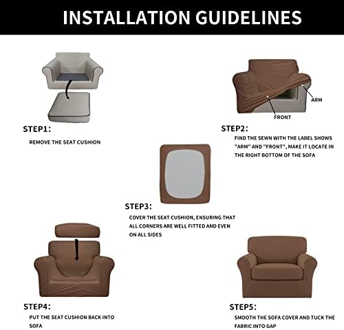 Easy-Going 2 Pieces Stretch Sofa Slipcover for Armchair Washable