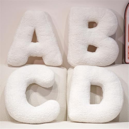 Letter Plush Pillow, Letter Hugging Throw Pillows, Decorative Initial Letter Shaped Throw Pillows for Bed Couch, Letter Pillows English Alphabet A to Z for Sofa Bedroom Living Room Decor (J)
