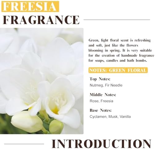 EUQEE Freesia Fragrance Oil for Candle Making 60ml (2.02 Fl oz)