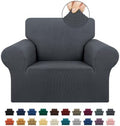 KEKUOU Stretch Chair Sofa Slipcover, Single Couch Cover,Charcoal