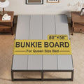 Lutown-Teen Bunkie Board Queen High-Density Polymer Bed Support, Gray